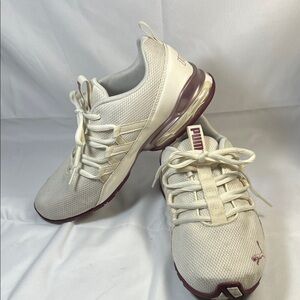 PUMA Cream and Purple Athletic Shoes